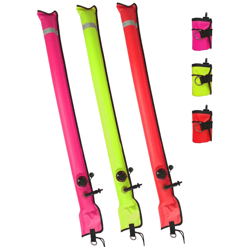 Scuba Diving Inflatable SMB Surface Signal Marker Buoy Safety Visibility Float Signal Tube Sausage 1M