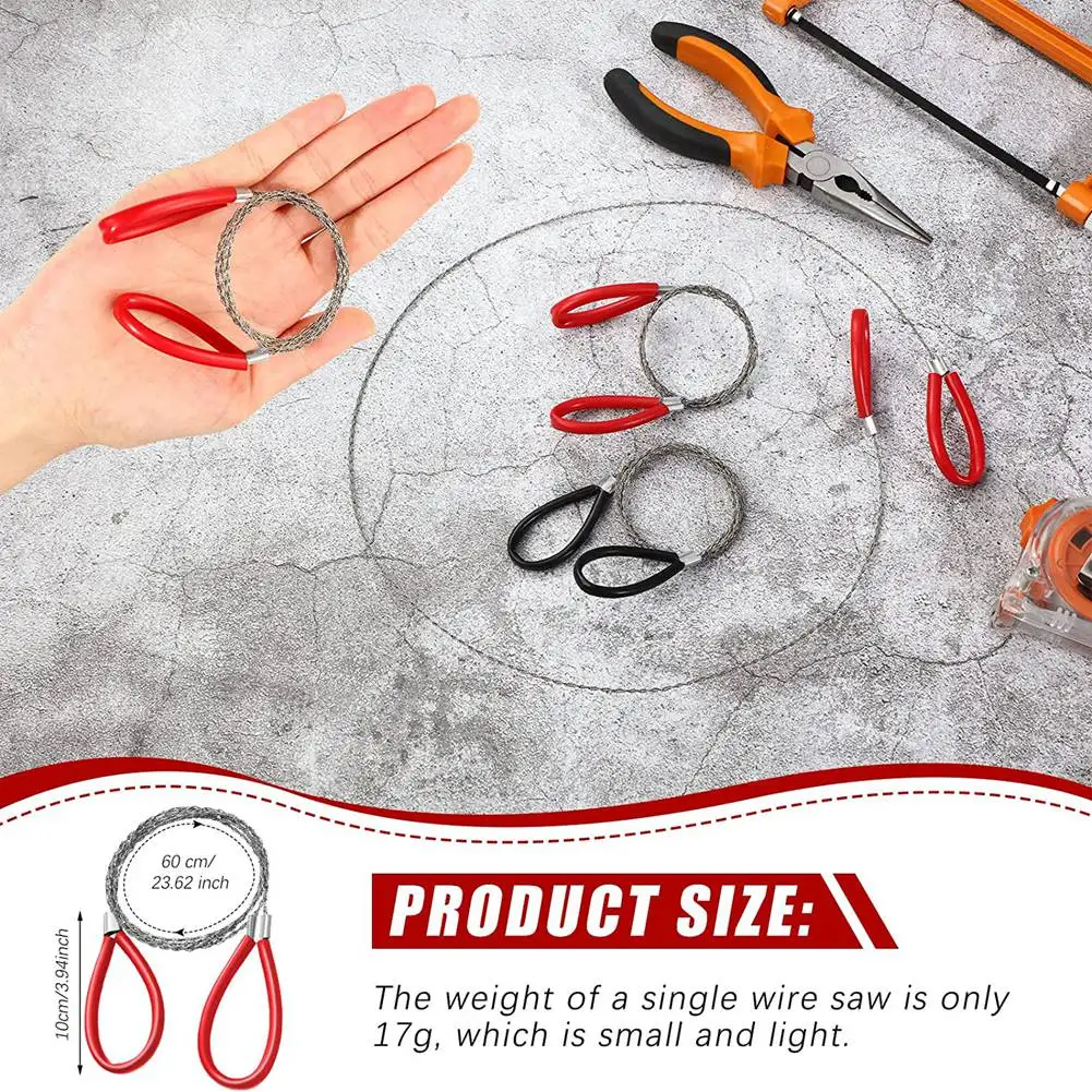 PVC Pipe Cable Saw Stainless Steel Wire Saw Hand Pocket String Rope Emergency Survival Wire Cutting Tool 2 Pcs Wire Cutting Tool