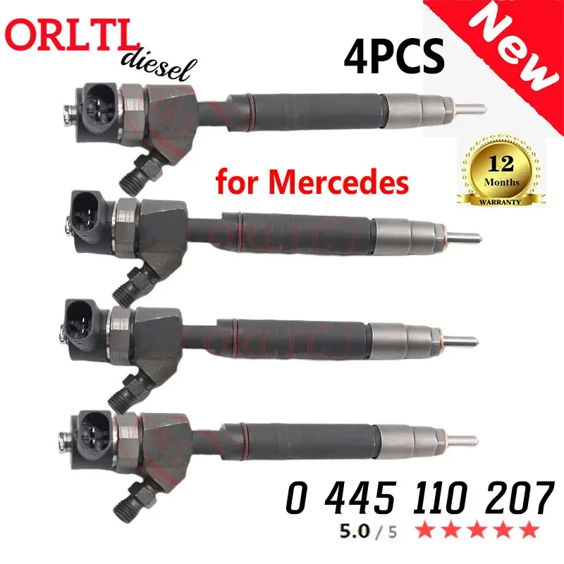 

ORLTL 0 445 110 207 NEW 0445110207 A6280700587for Bosch Mercedes-Benz 0986435069 Common Rail Injector 4PCS
