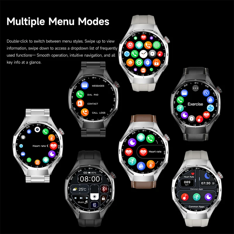 GPS Sports SmartWatches Man AMOLED HD Screen GPS Tracking Waterproof NFC Smart Watch Women Heart Rate Monitoring BT Call Watch
