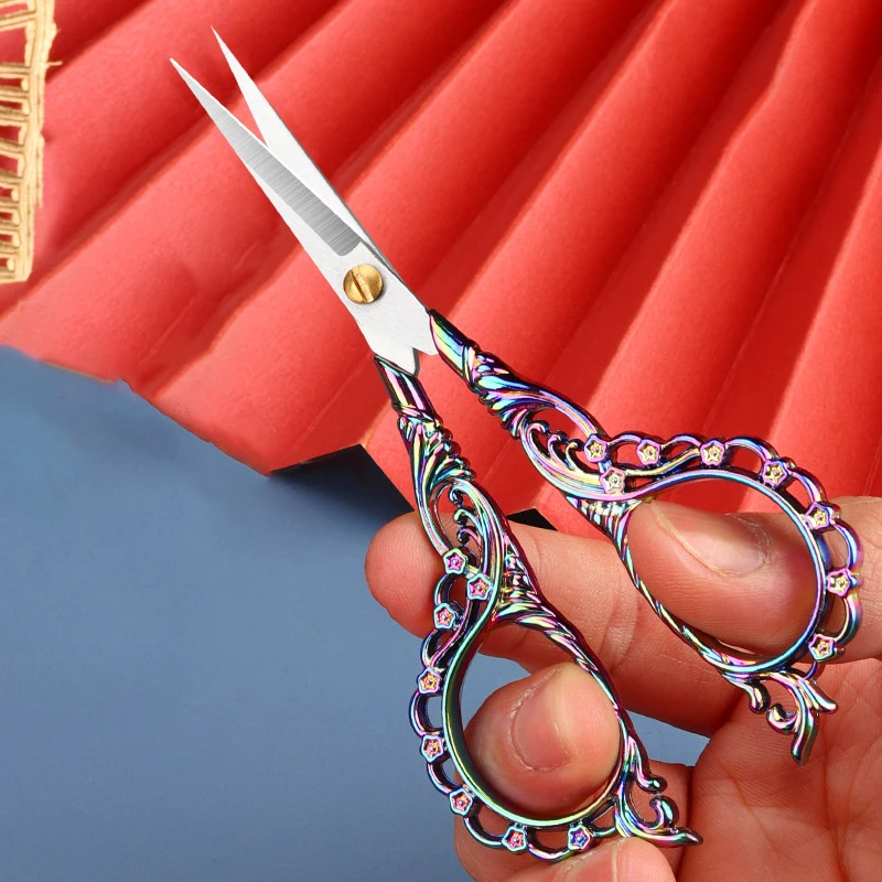 Ensemble De Ciseaux De Broderie Vintage, Outils De Couture En Acier Inoxydable De Style Européen Pour Couture, Artisanat, Travail Artistique, Travaux D'aiguille, Cuivre