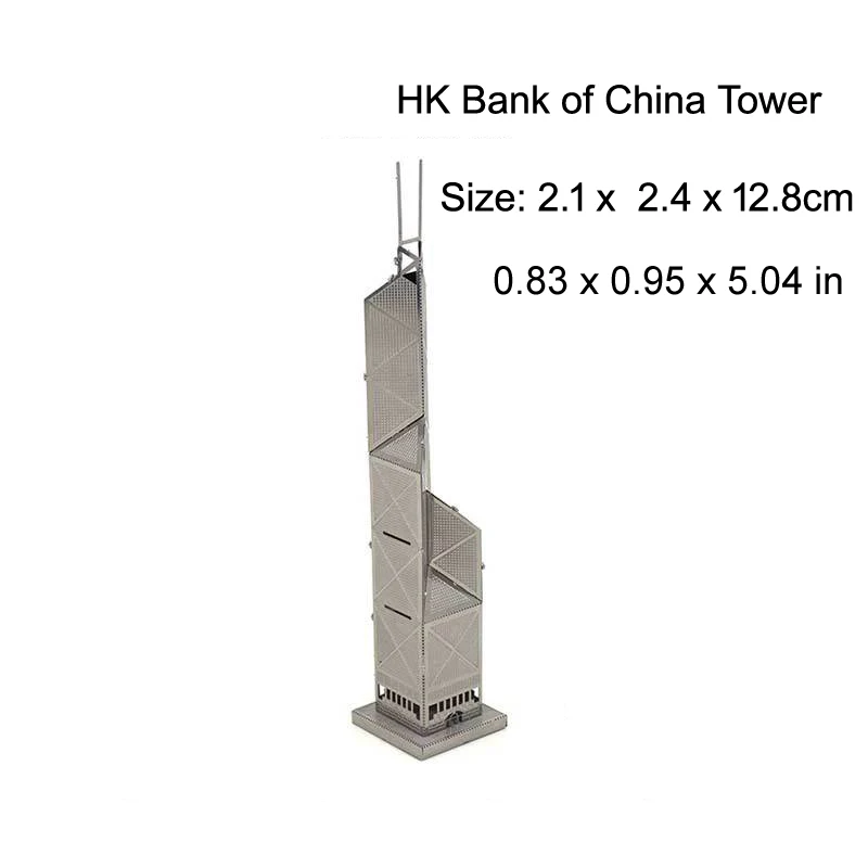 3D Metal Puzzle HK Bank of China Tower model KITS Assemble Jigsaw Puzzle Gift Toys For Children