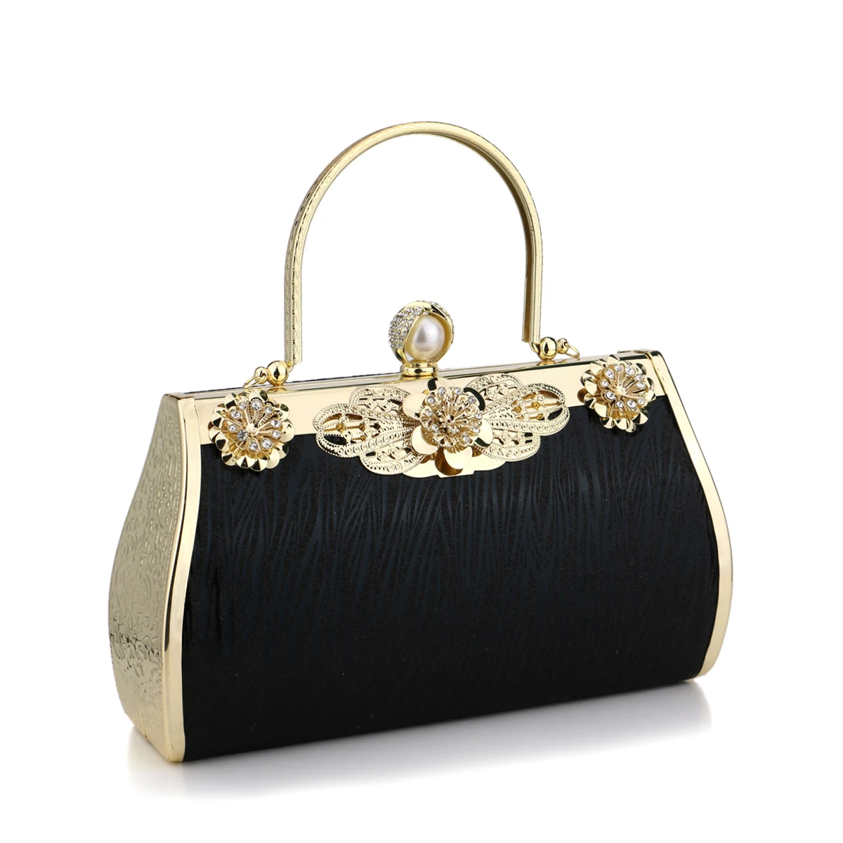 Pearl Metal Evening Clutch Handbags Purse for Wedding