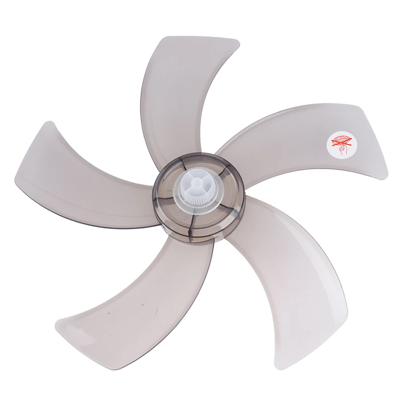

16 Inch Household Plastic Fan Blade Five Leaves with Nut Cover for Standing Pedestal Fan Table Fanner General Accessories