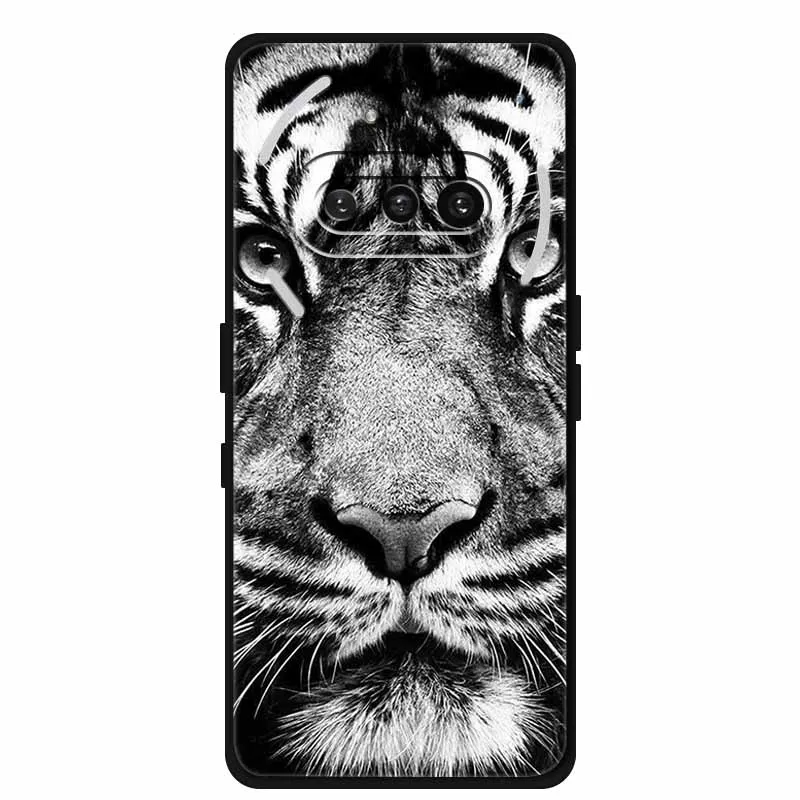 Wolf Lion Tiger Black Silicone Soft Back Cover Case - Enhanced Protection