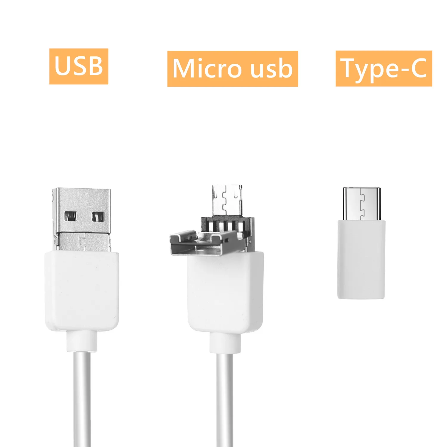 5.5mm Wired Endoscope Camera For Vagina Cervical Inspetion USB/Type-C 3 IN 1 USB Cam IP67 Waterproof 6 Adjustable LEDs 5