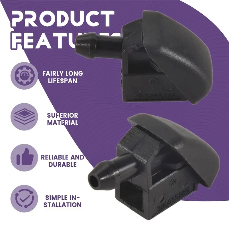 XN-2PCS 앞유리 윈드스크린 와셔 노즐 제트 3B0955985 -VW Xpolo 6N Skoda Fabia Octavia Roomster 1996-2015 가열 장치 없음