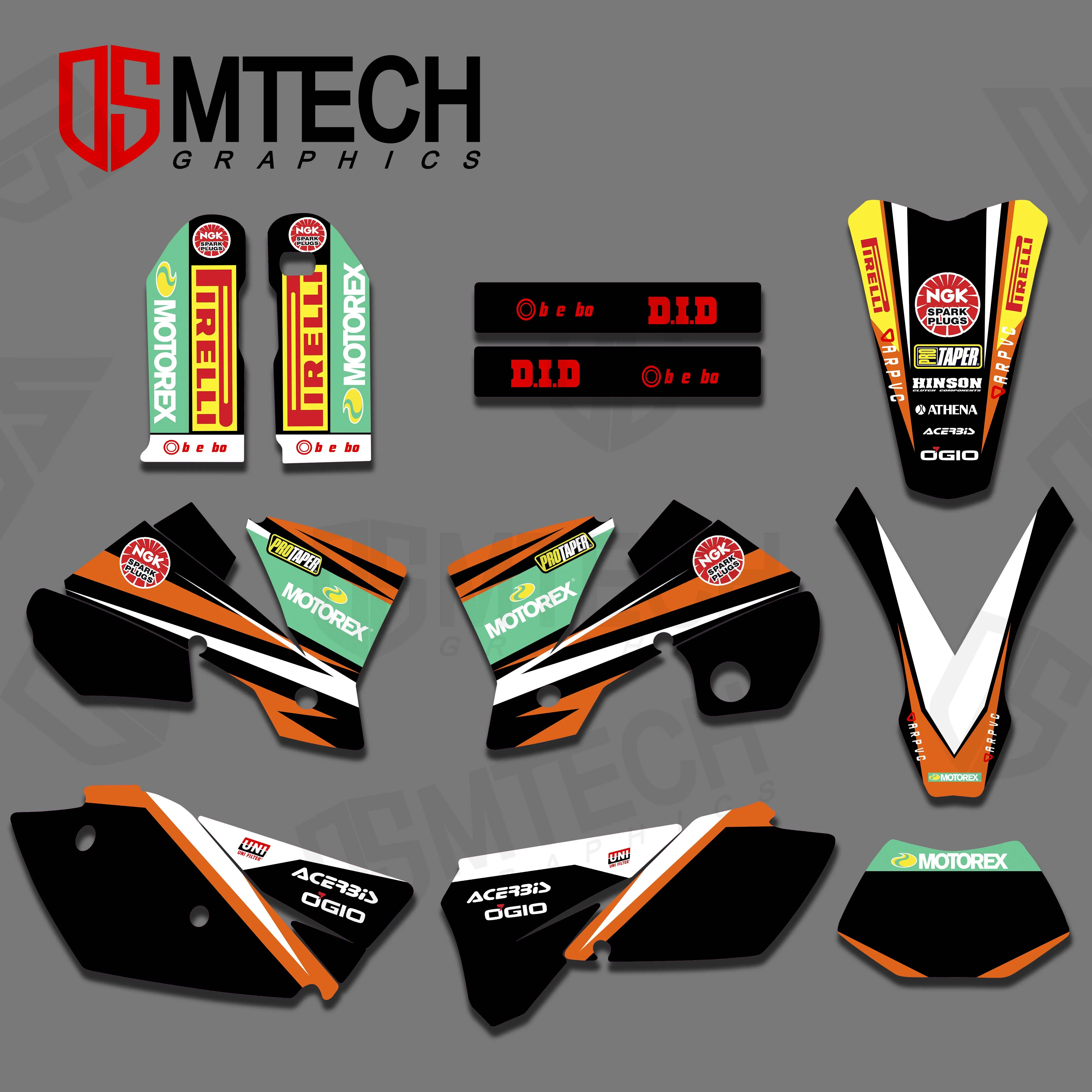 DSMTECH New team graphics background sticker decal for ktm exc 125 200 250 300 400 450 525 2004 motorcycle decoration accessorie