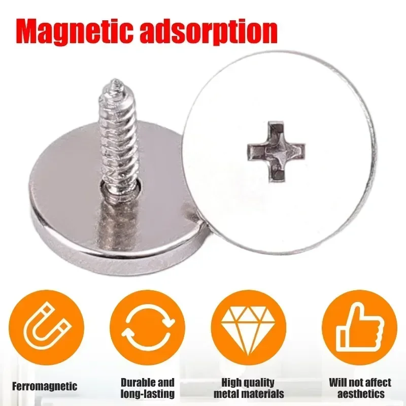 24/1PCS Magnetic Cabinet Catch Cupboard Door Fastener Latch Hidden Closing Catch Closer with Screws for Wardrobe Closet Cabinet
