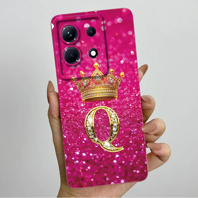 Stylish Initial Letter Phone Case - Soft Silicone TPU Lens Protector