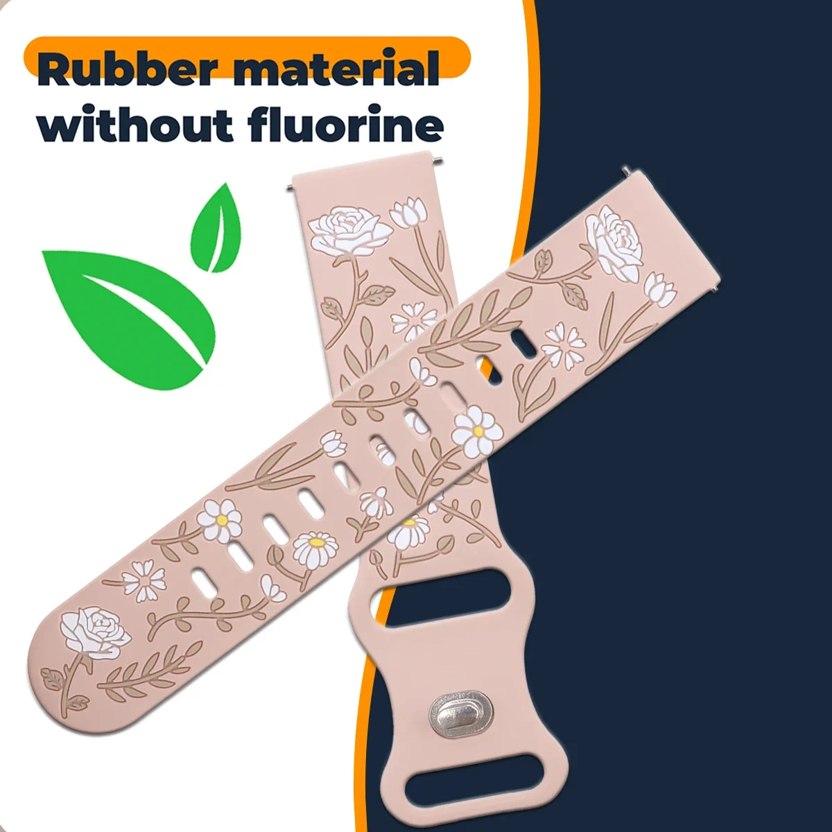 Engraved Silicone Business Watch Strap - Multiple Sizes