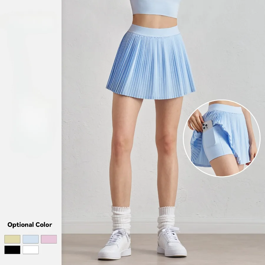 All-matched Organ Skirt for Women Short Sports and Casual Short Skirt Quick Dry Sun Protection Pleated Yoga Clothes