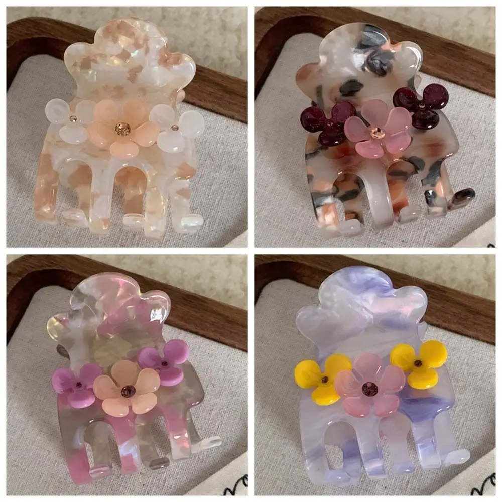 Description Picture 4 of itemCrystal Flower Hair Clip Korean Style Acetic Acid Zircon Hairgrip Hair Accessories Headwear Small Acetate Hair Claw Party