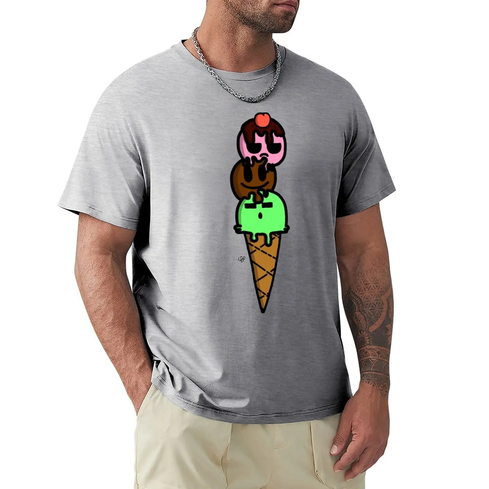 

Ice Cream Buddies! T-Shirt anime clothes Aesthetic clothing oversizeds mens cotton t shirts