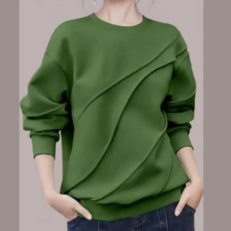 

Autumn Solid Hoodie Women Clothes Korean Tops O-neck Loose Pullover Long Sleeve Sweatshirts Hooded Lady Pullovers New 29578