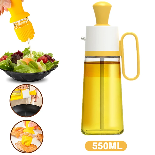 Silicone Oil Bottle Olive Oil Dispenser 2 in 1 Oil Bottles Vinegar Dispenser  Bottle Oil Brush Baking BBQ Tool Kitchen Supplies - AliExpress