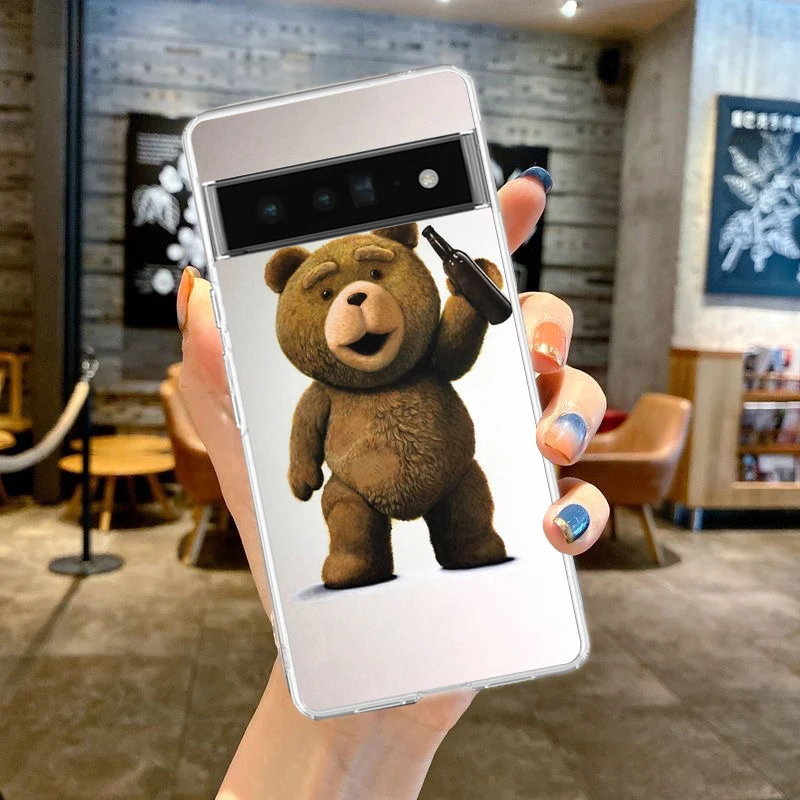 Whimsical Teddy Bear Shockproof Transparent Phone Case Cover