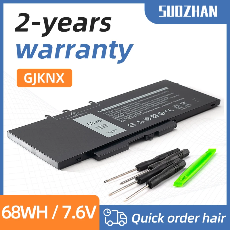 Laptop Battery SUOZHAN GJKNX battery For Dell Latitude 5580 5480 5280 5290 5590 5490 5495 5591 4-Cell 68Whr GD1JP DY9NT 5YHR4