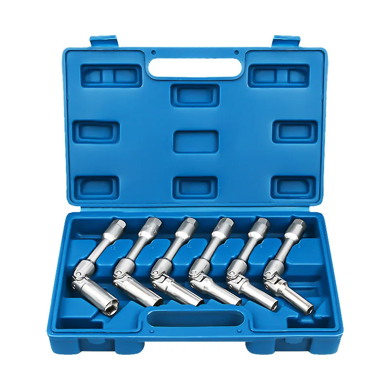 

6pcs hexagonal automobile spark plug extension socket, 3/8 Zhongfei square universal joint universal wrench