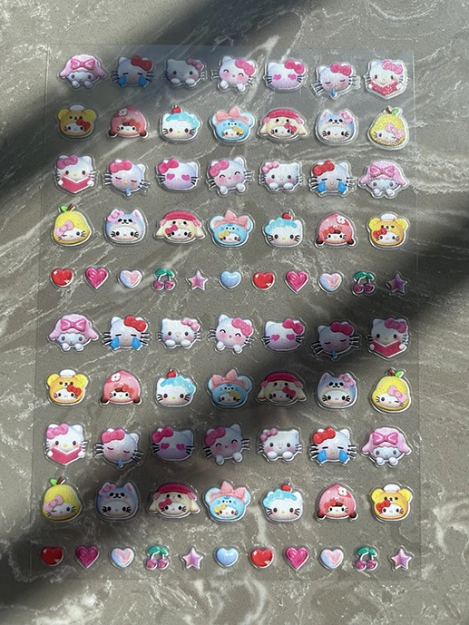 방수 1pcs Pvc 미니 헬로키티 문구 스티커 네일 아트 장식 노트북 병 상자 전화 케이스 키보드 친구 선물