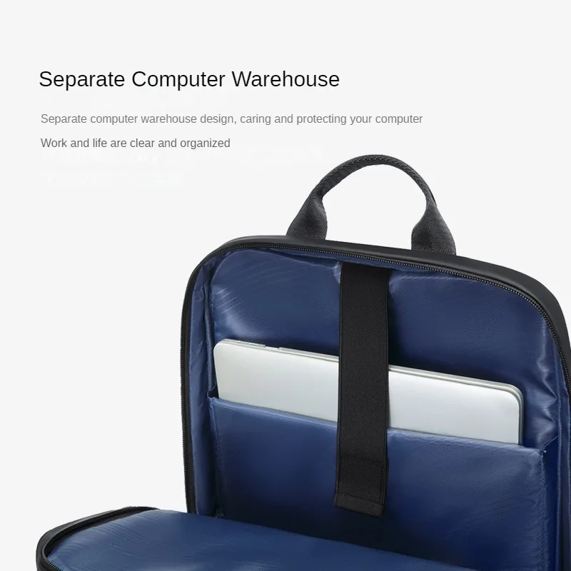 Vaupan Zaino per computer portatile da viaggio d'affari, impermeabile, con porta di ricarica USB, per uomini e donne, adatto per notebook da 15,6 pollici (blu