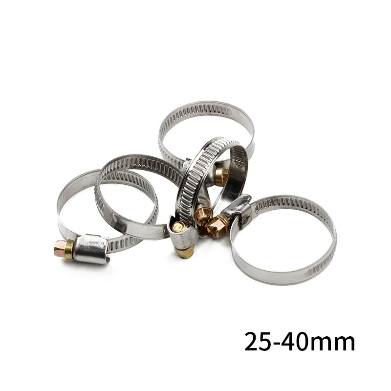 Pipe Clamps 20Pcs/set Stainless Steel Hoop Hose Clips Fuel Hose Worm Drive Durable Adjustable