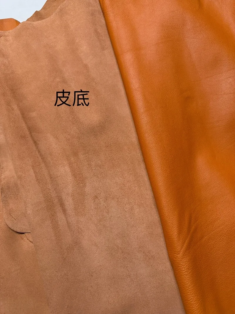 홀비티 뷰티 번트 오렌지 수축 양가죽, 약 1.5mm 두께, 부드러운 촉감의  양가죽
