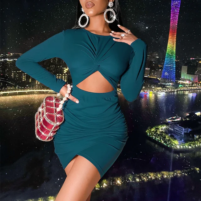 Color Dress Irregular Hem Dresses 