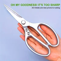 1pc Multi-Purpose Stainless Steel Kitchen Shears - Heavy-Duty Poultry Scissors with Comfortable Aluminum Alloy Grip for Food Pre 1