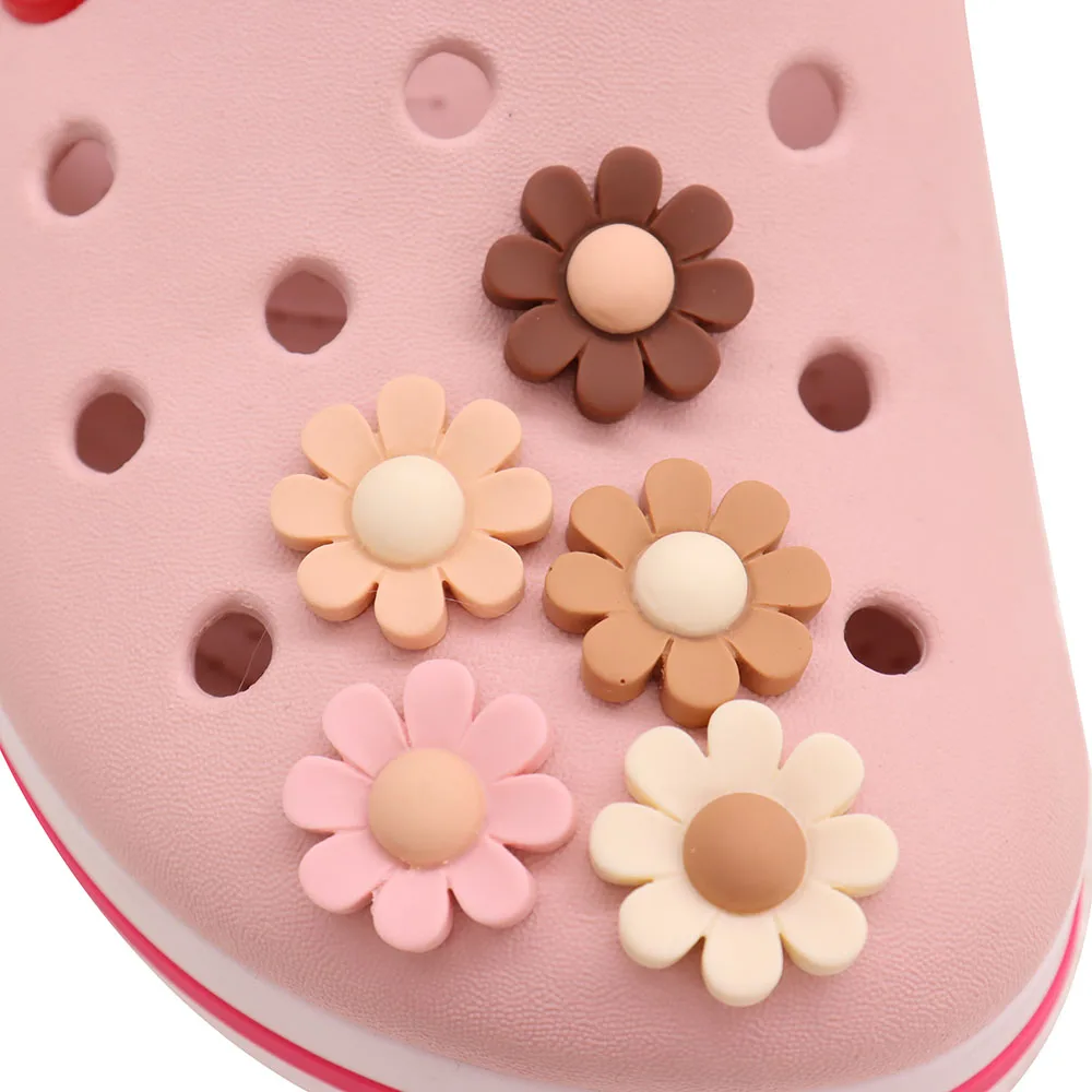 1-5PCS Kawaii Flower Resin Buckle Clog Fit Wristbands Garden Shoes Button Decorations Accessories Kid Unisex Party Xmas Gift