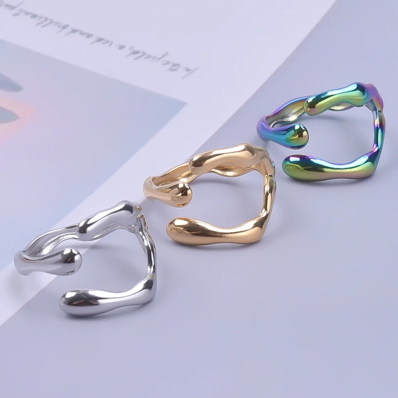 Bague Champignon Ajustable En Acier Inoxydable Doré - Bijou Femme - Neuf Avec étiquettes