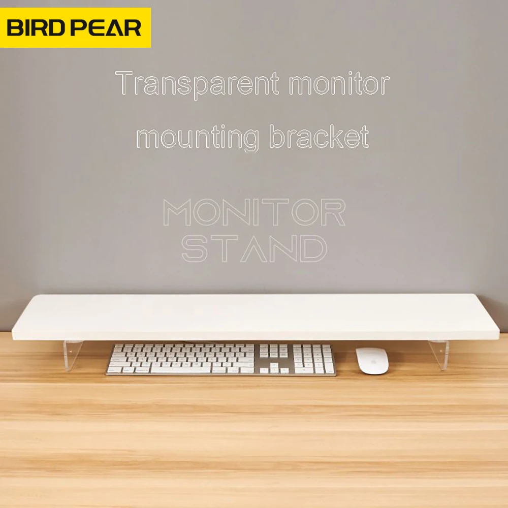 Universal Monitor Stand Holder Desktop Wood Clear Acrylic Riser Support Organizer For PC Laptop MacBook Home Office Display Hold