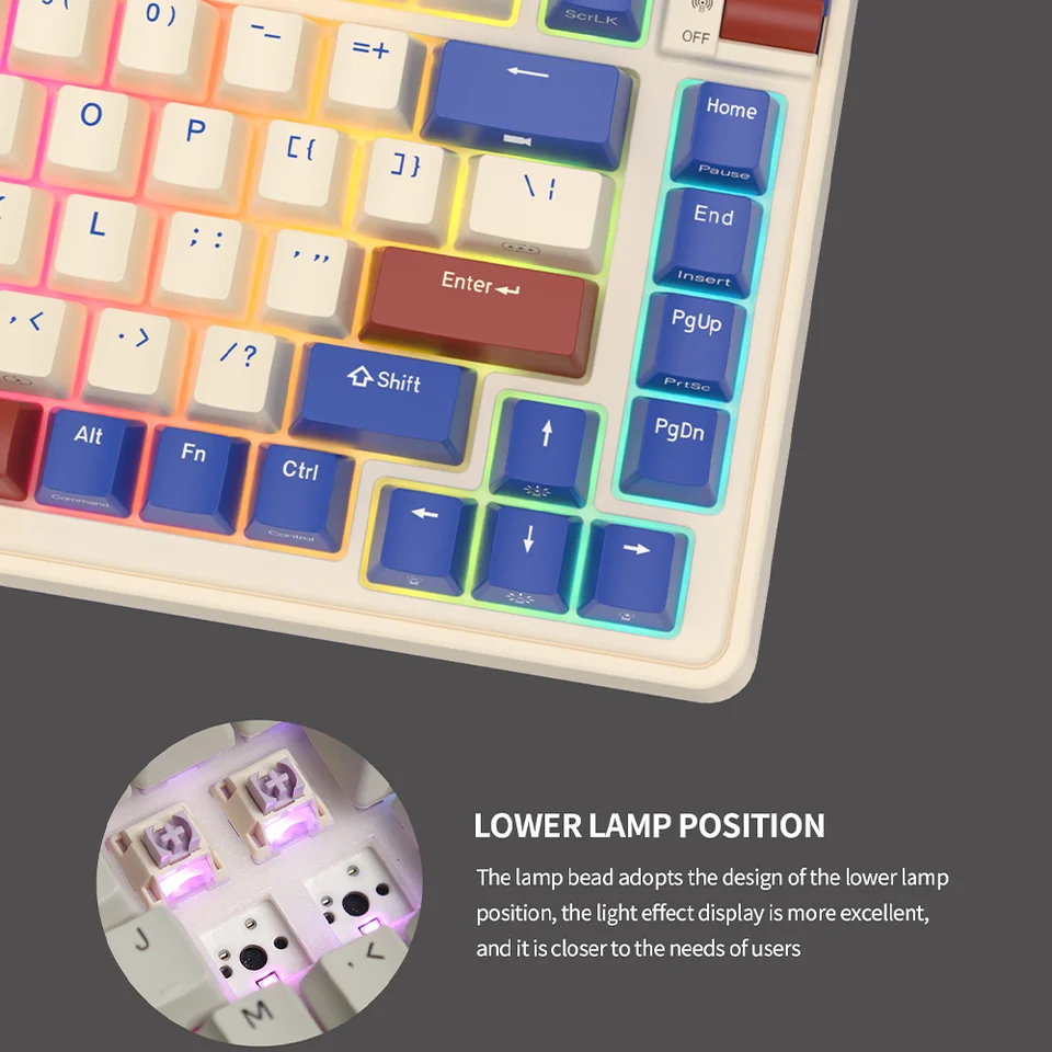 KZZI K75 PRO RGB 75% Wireless Gasket Mechanical Keyboard Triple