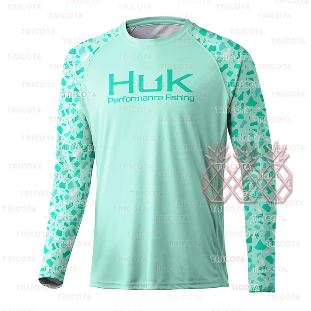 HUK Men's Fishing T-Shirts UPF 50+ Performance Fishing Clothing Outdoor  Long Sleeve Breathable Sun UV Protection Angling Shirts - AliExpress