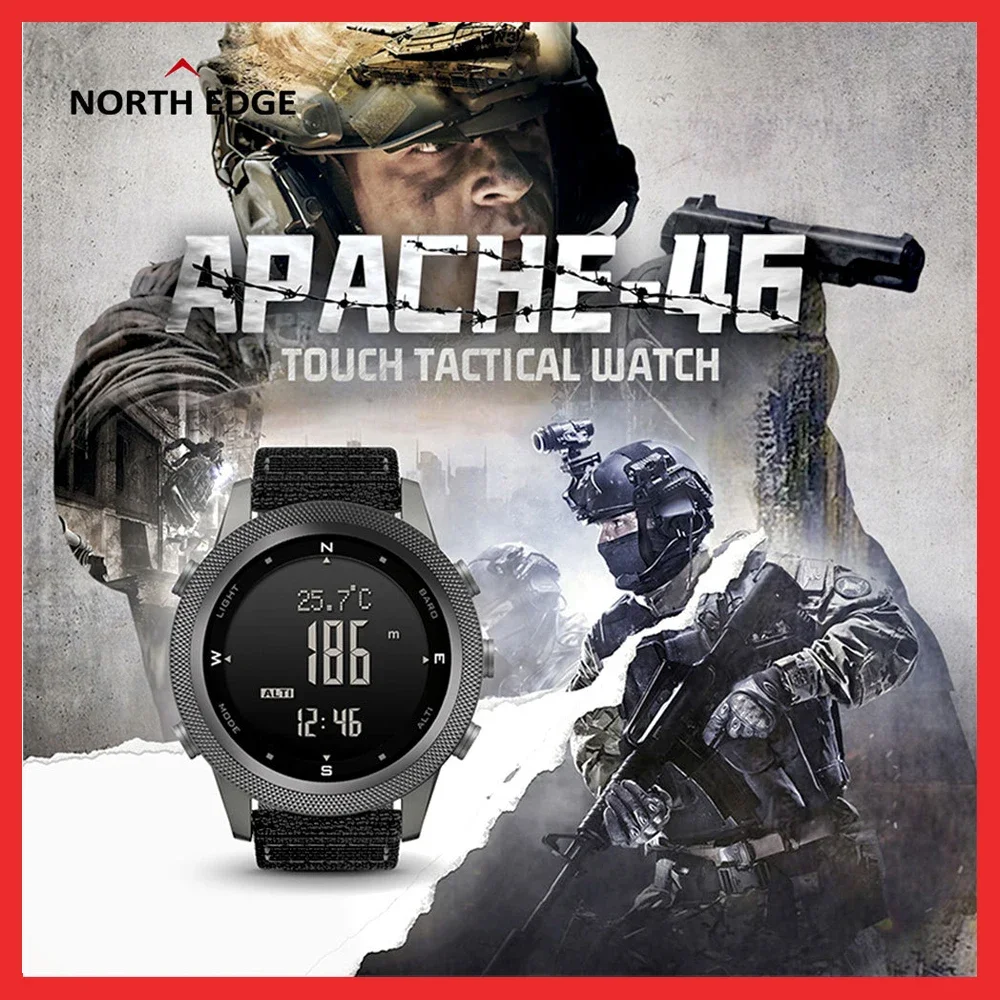 

NORTH EDGE Men Outdoor Sports Running Swimming Digital Watch Altimeter Barometer Compass Military Army Waterproof 50MSport Watch