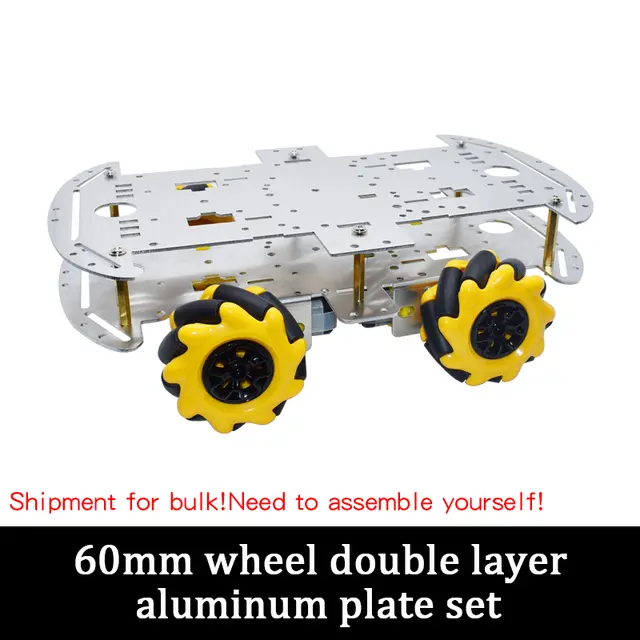 McNamum wheel aluminum car chassis DIY ultrasonic intelligent obstacle avoidance car 4WD four-wheel drive chassis image 7