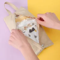 Portable Underwear Storage Bag Large Capacity Multifunctional Foldable Cotton Material Travel Essentials Socks Organizer Handbag 2