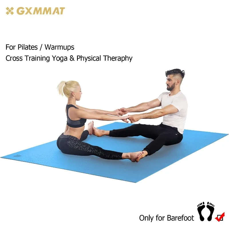 

GXMMAT Extra Large Yoga Mat 6'x8'x7mm, Thick Workout Mats for Home Gym Flooring, Non-Slip Quick Resilient Barefoot Exercise Mat