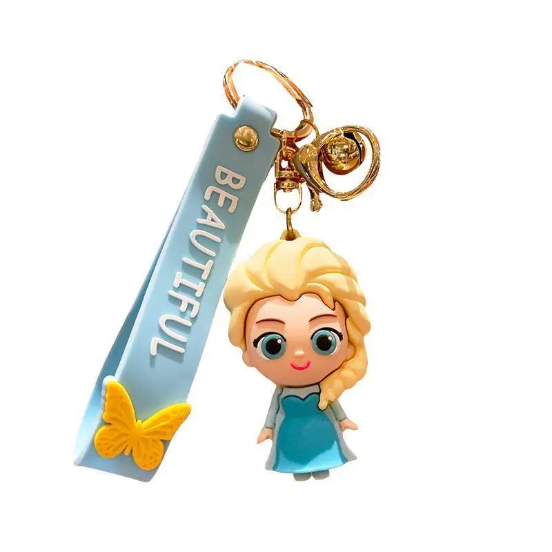 Creative Cartoon Frozen Series Keychain Cute Female Dropper Doll Keychain Ring Car Pendant