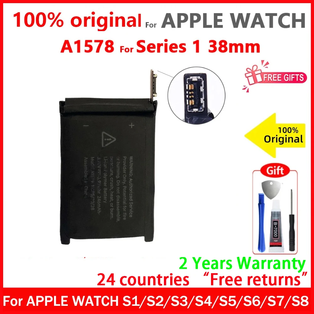 New Original Battery For Apple Watch Series SE 1 2 3 4 5 6 7 8 Bateria IWatch S1 S2 S3 GPS LTE S4 S5 S6 S7 S8 38/40/41/42/44/45