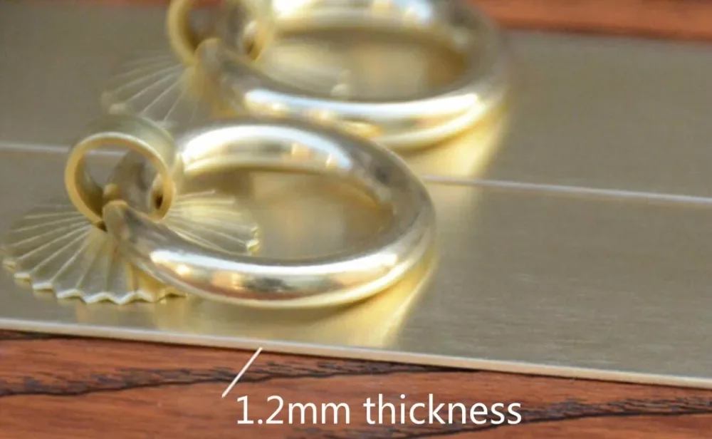 Description Picture 4 of itemXipeiyi Antique Chinese Furniture Handles Flat Brass Drawer Cabinet Door Pull Ring Retro Kitchen Wardrobe Bookcase Knobs 3x10MM