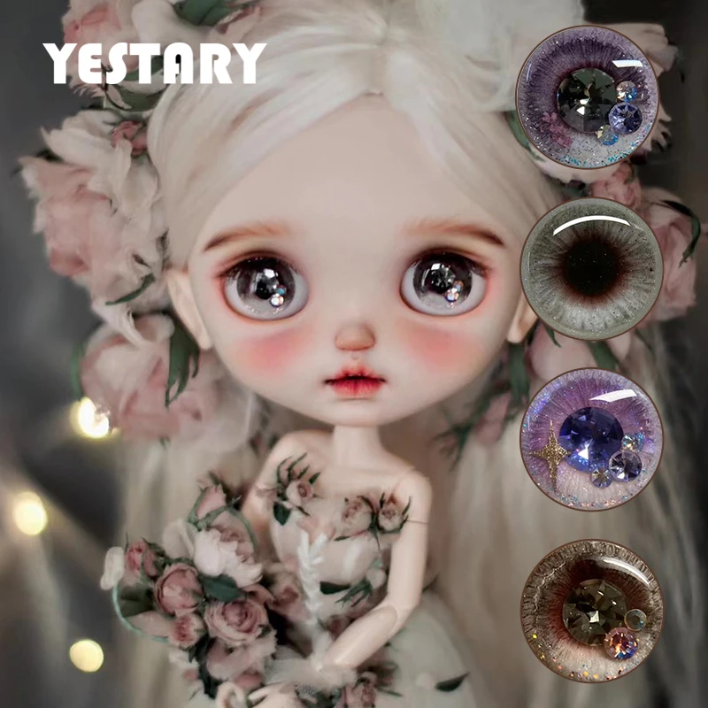 

YESTARY Blythe Eyes For Toy BJD Doll Accessorie Anime Eyes DIY Handmade Purple Magnet Eyes For Dolls Crafts Drop Glue Eyes Piece