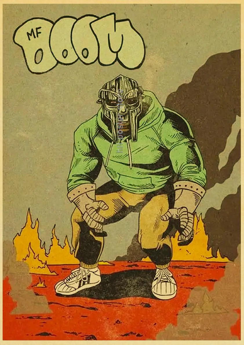Vintage Art Poster MF Doom Madlib Retro Painting Hip Hop Rap Music Album Star Picture Wall Art For Living Room Home Decor