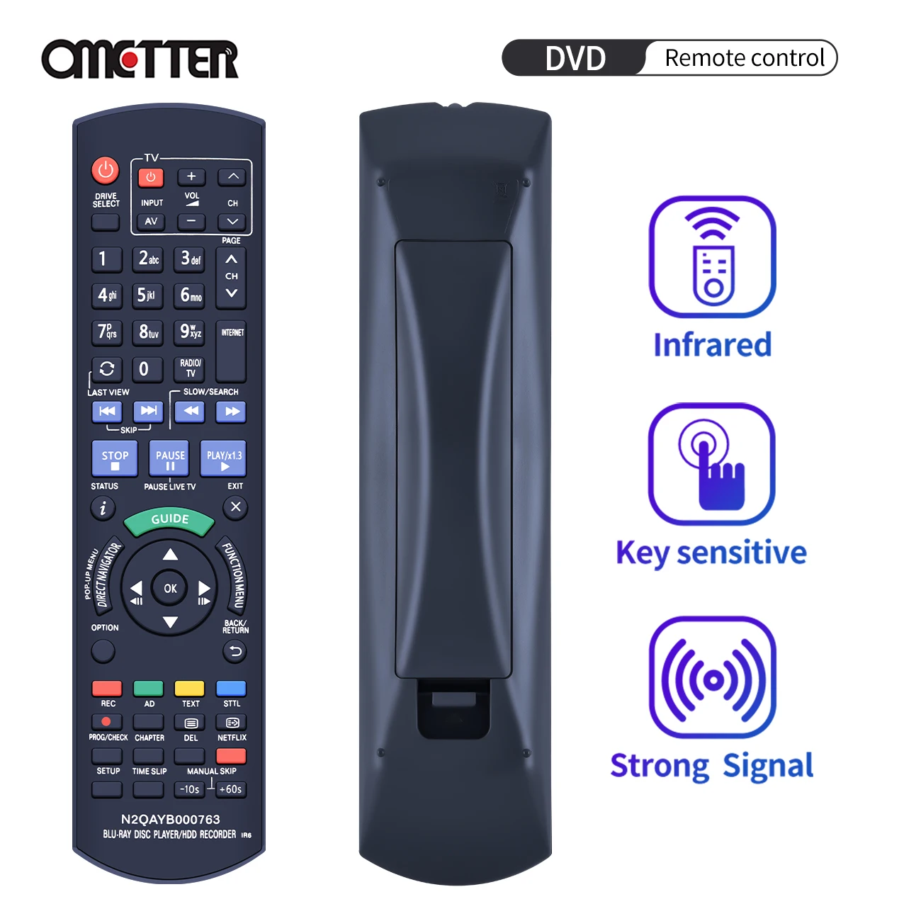 

New Remote Control N2QAYB000763 for Panasonic DVD DMR-PWT530EB DMR-PWT420EB