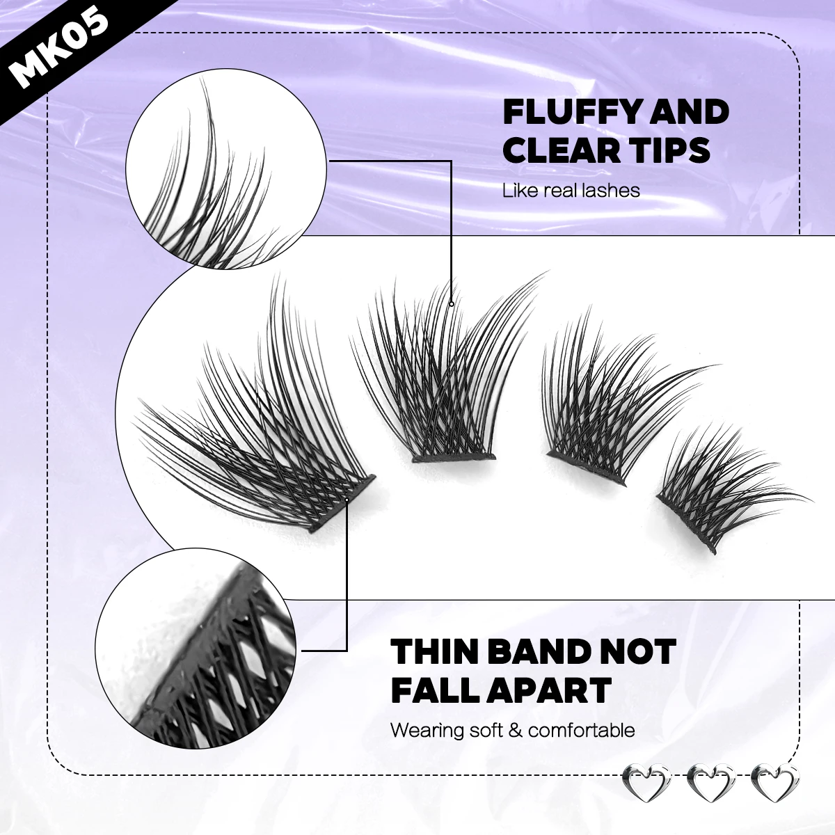 Description Picture 3 of itemDIY Lashes Extension Set Mix Lash Clusters Set Individual Eyelash Extension Kit with Lash Bond and Seal and Lashes Extension