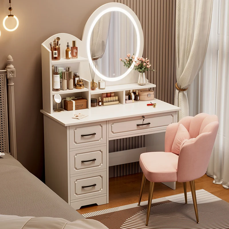 Organizer Dresser Table Vanity Light Mirror Make Up Camera Da Letto Toletta White Coiffeuse De Chambre Mobili Per Camera Da Letto