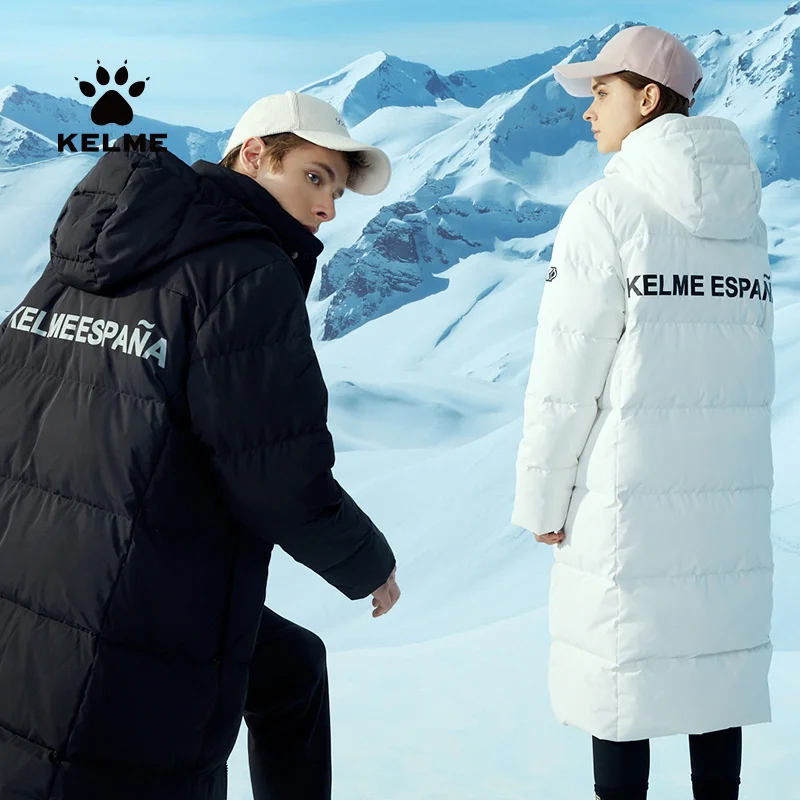 KELME Winter Sports Outdoor Fashion Down Jacket Men's And Women's Mid-Length Thickened Warm Coat 9247YR1025