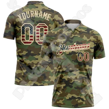 Nome personalizzato colorato Camo gradiente Vintage Flame Graffiti Tattoo Retro 3dprint Harajuku estate manica corta Polo Jersey camicie O