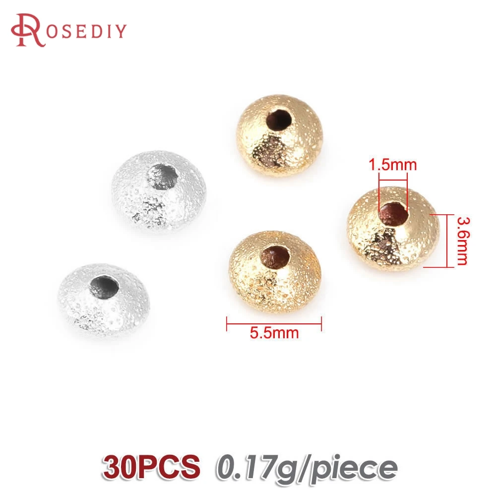 Brass Matte Silver Color Wheel Spacer Beads
