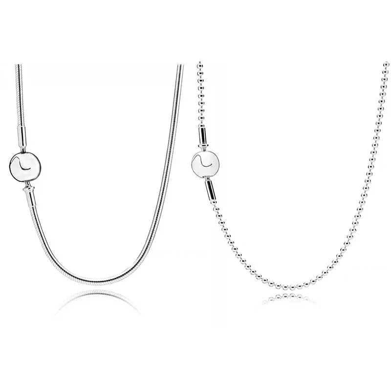 High Quality 925 Sterling Silver Small Hole Essence Series necklace 100% 925 Sterling Silver necklace Jewelry Gifts